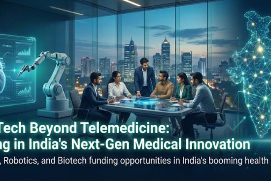 Doctor in India using an AI-powered medical device for patient diagnosis